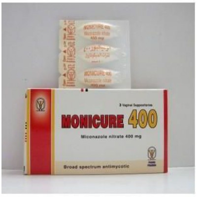 MONICURE 400mg ( MICONAZOLE ) 3 vaginal supp.